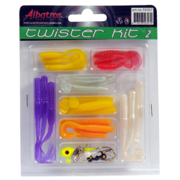 Albatros Twister/Wormkit - Baits - 4-8 cm Paars Geel Oranje 26 stuks Roofvis