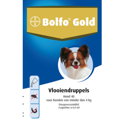 Bolfo Gold Hond 40 - Anti vlooienmiddel - 4 stuks 0 - 4 Kg