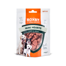 Boxby Mini Hearts - Hondensnacks - Kip 100 g