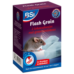 Bsi Flash Grain Tegen Muizen - Ongediertebestrijding - 2x10 g 2 stuks