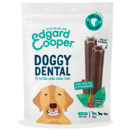 Edgard&Cooper Doggy Dental Aardbei&Munt - Hondensnacks - L