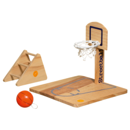 Flamingo Vogelspeelplaats Basketbal - Vogelspeelgoed - 20x20x20 cm Houtkleur