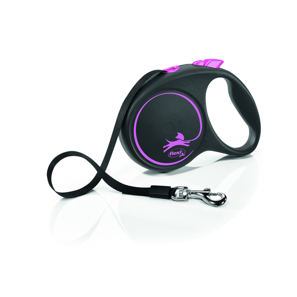Flexi Black Design Tape L 5 m - Hondenriem - Roze&Zwart