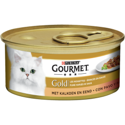 Gourmet Gold Fijne Hap 85 g - Kattenvoer - Kalkoen&Eend
