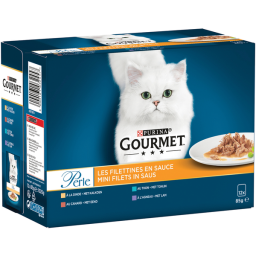Gourmet Perle Maaltijdzakjes Mini Filets Multipack - Kattenvoer - Eend 12x85 g