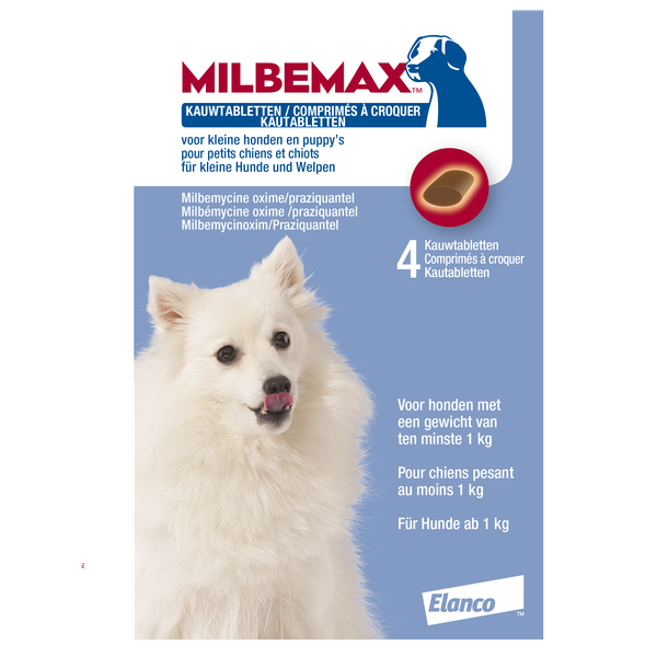 Milbemax Milbemax Kauwtablet Kleine Hond - Anti wormenmiddel - 12 g 4 tab 1 Tot 5 Kg
