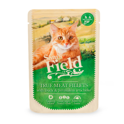 Sam&apos;s Field Cat Maaltijdzakjes True Meat Filets 85 g - Kattenvoer - Kip&Eend&Aardpeer