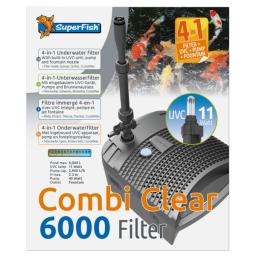 Superfish Combi Clear 6000 Filter 4in1 - Vijverfilter - Grijs 2900 l/h Uvc 11 Watt